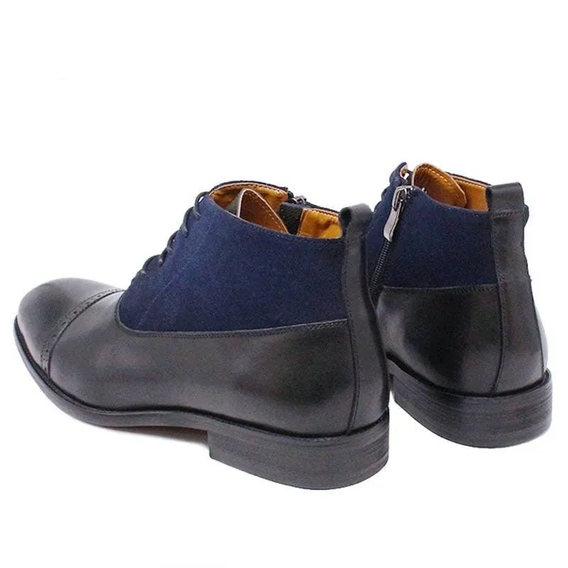 DW Men's Luxury Suede Patchwork Leather Boots