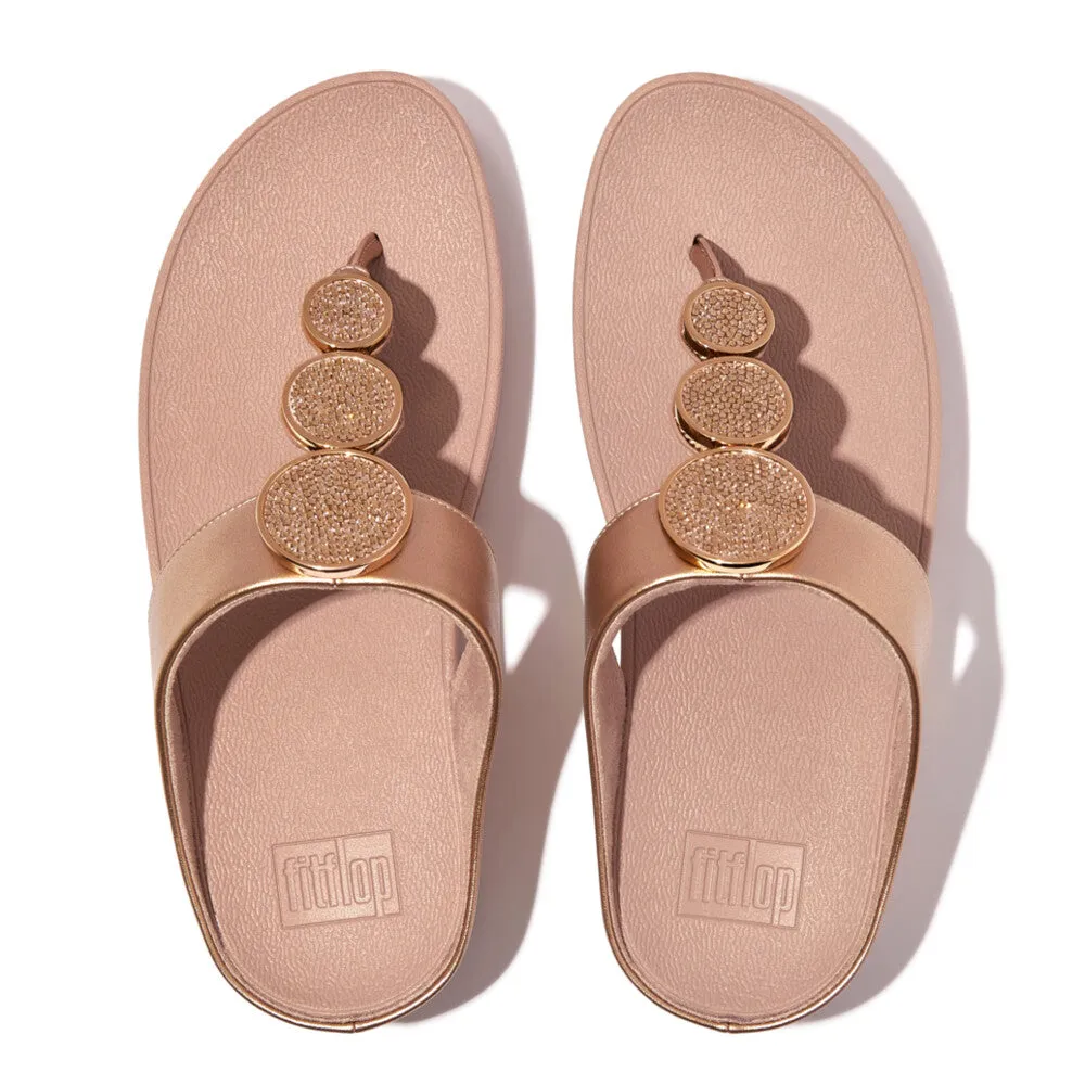Fitflop Halo Bead Circle Metallic Toe Post Rose Gold