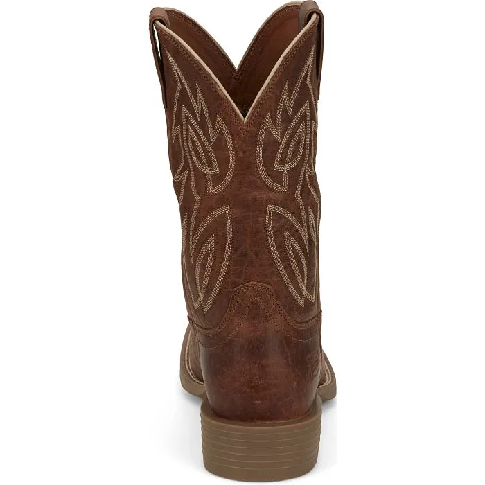 JUSTIN MENS CANTER SQUARE TOE WESTERN BOOTS STYLE SE7516