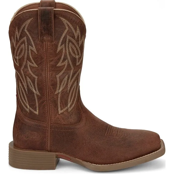 JUSTIN MENS CANTER SQUARE TOE WESTERN BOOTS STYLE SE7516