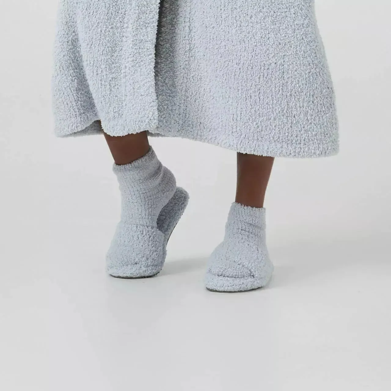 Kashwere Ultra Soft Ice Blue Plush Spa Slippers