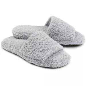 Kashwere Ultra Soft Ice Blue Plush Spa Slippers