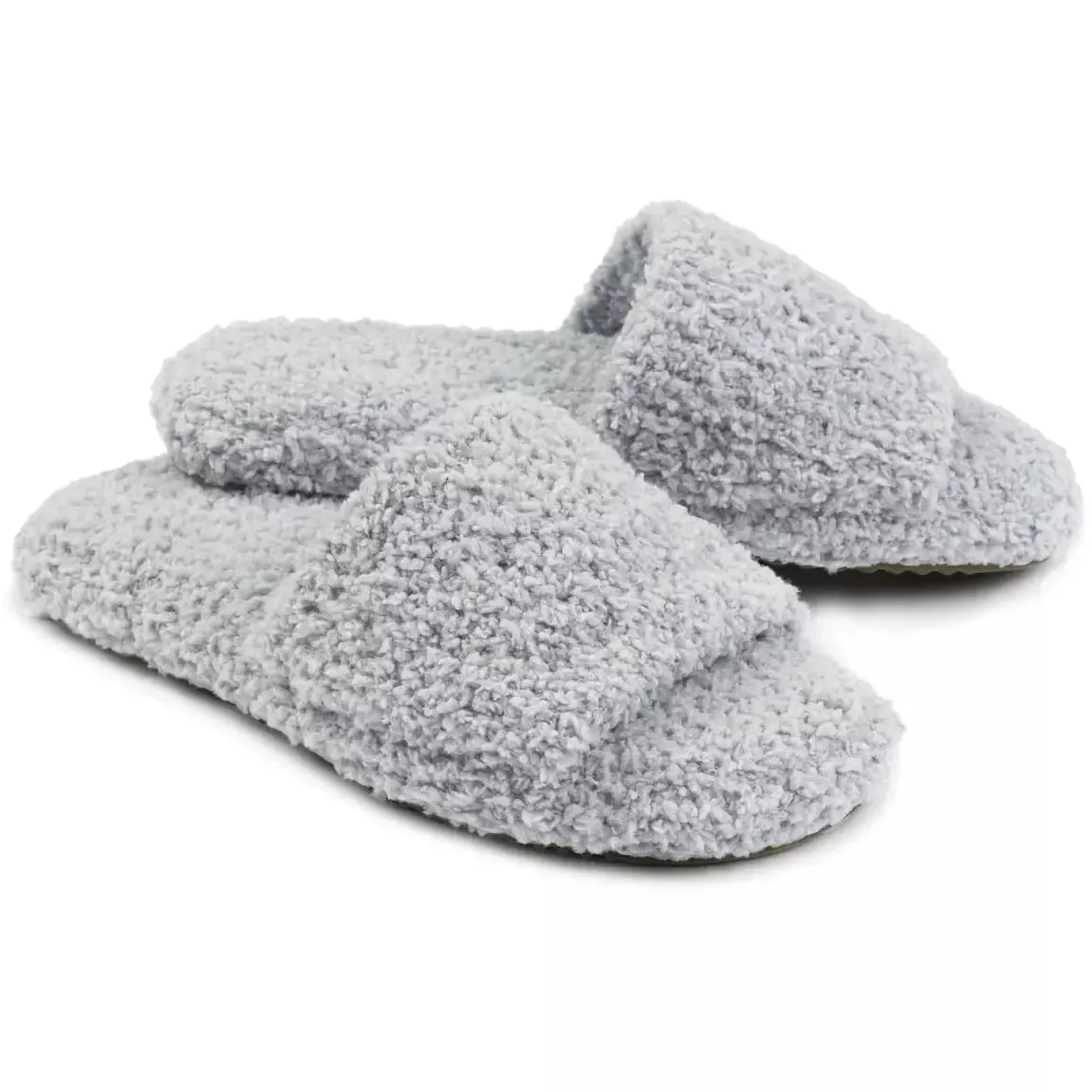 Kashwere Ultra Soft Ice Blue Plush Spa Slippers
