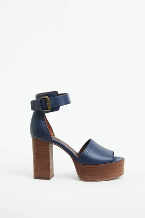 Navy & Brown Platform Sandal