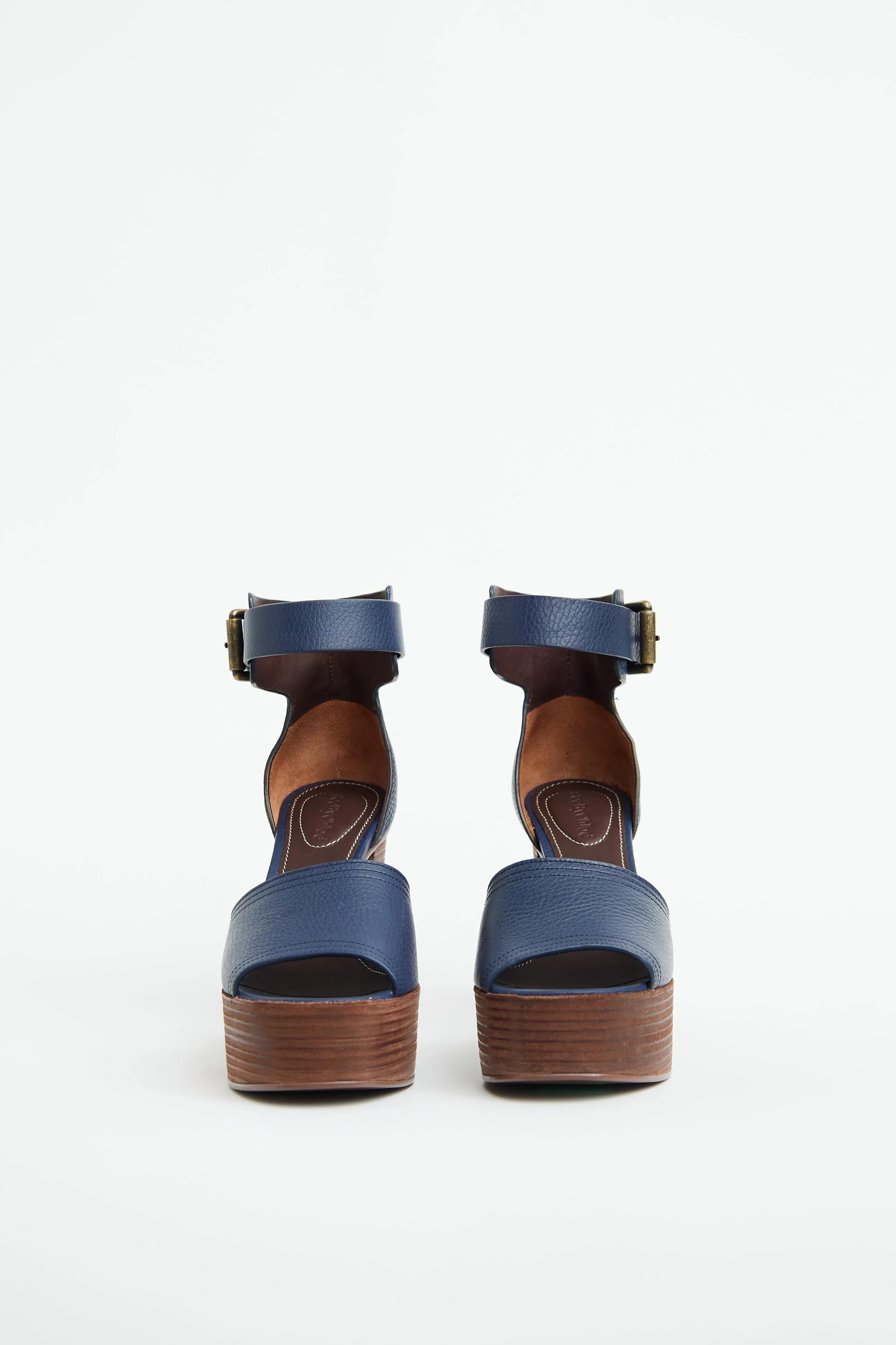 Navy & Brown Platform Sandal
