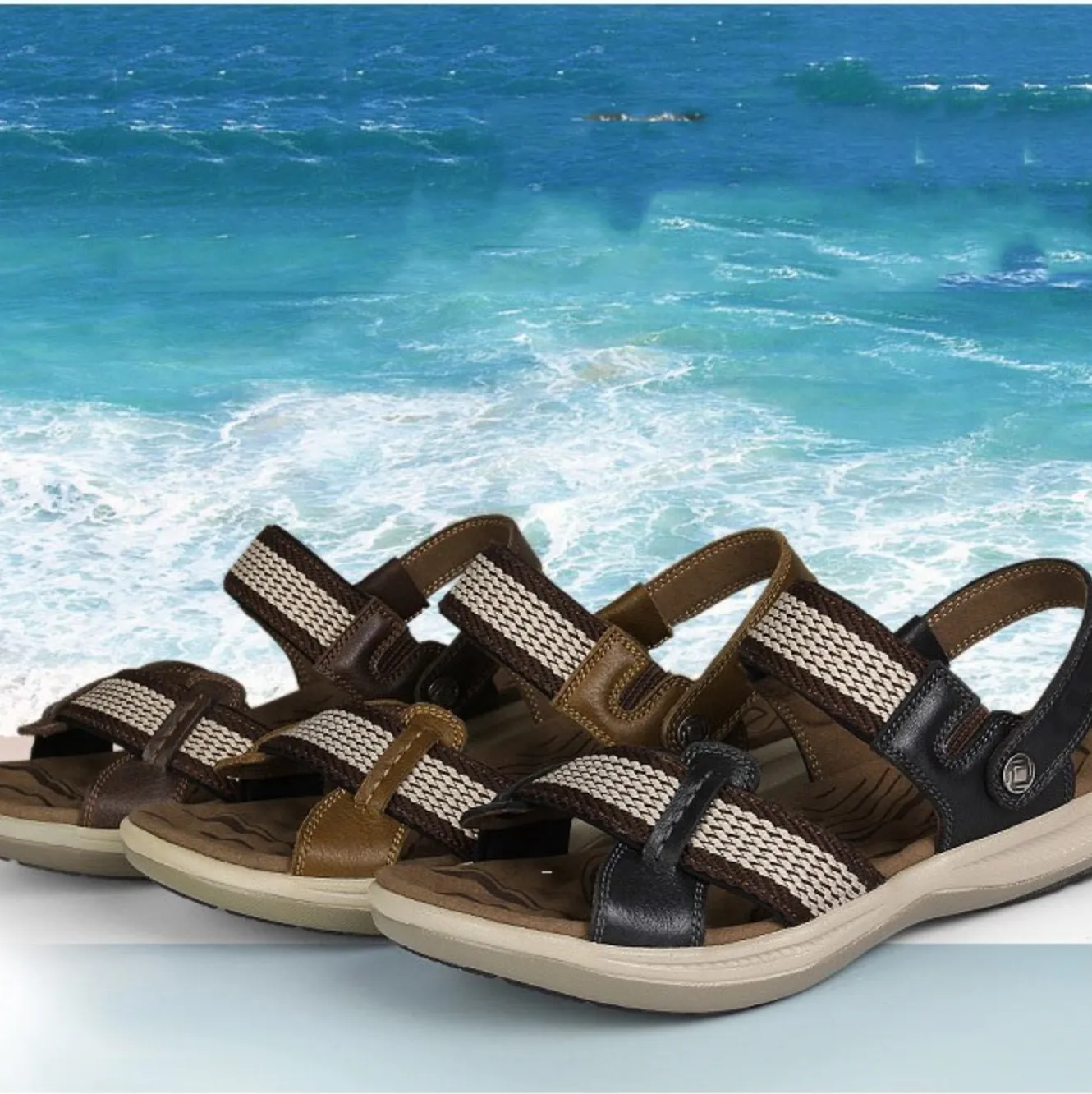 OCW Orthopedic Sandals Women Arch Support Leather Elastic Strap Comfy Summer