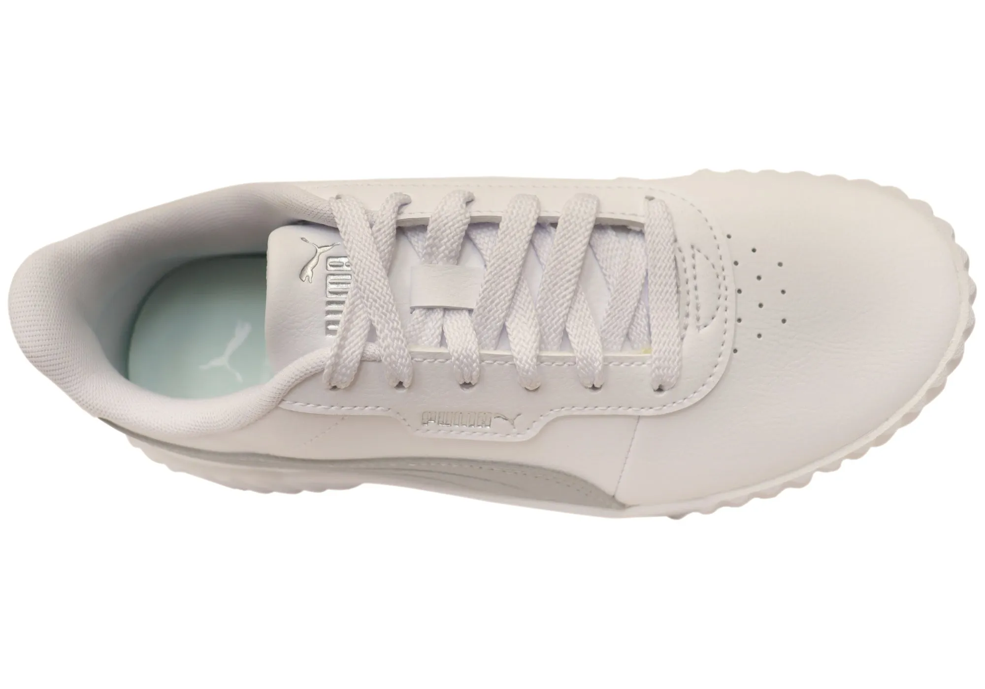Puma Womens Carina 3.0 Aqua Metallics Comfortable Lace Up Sneakers