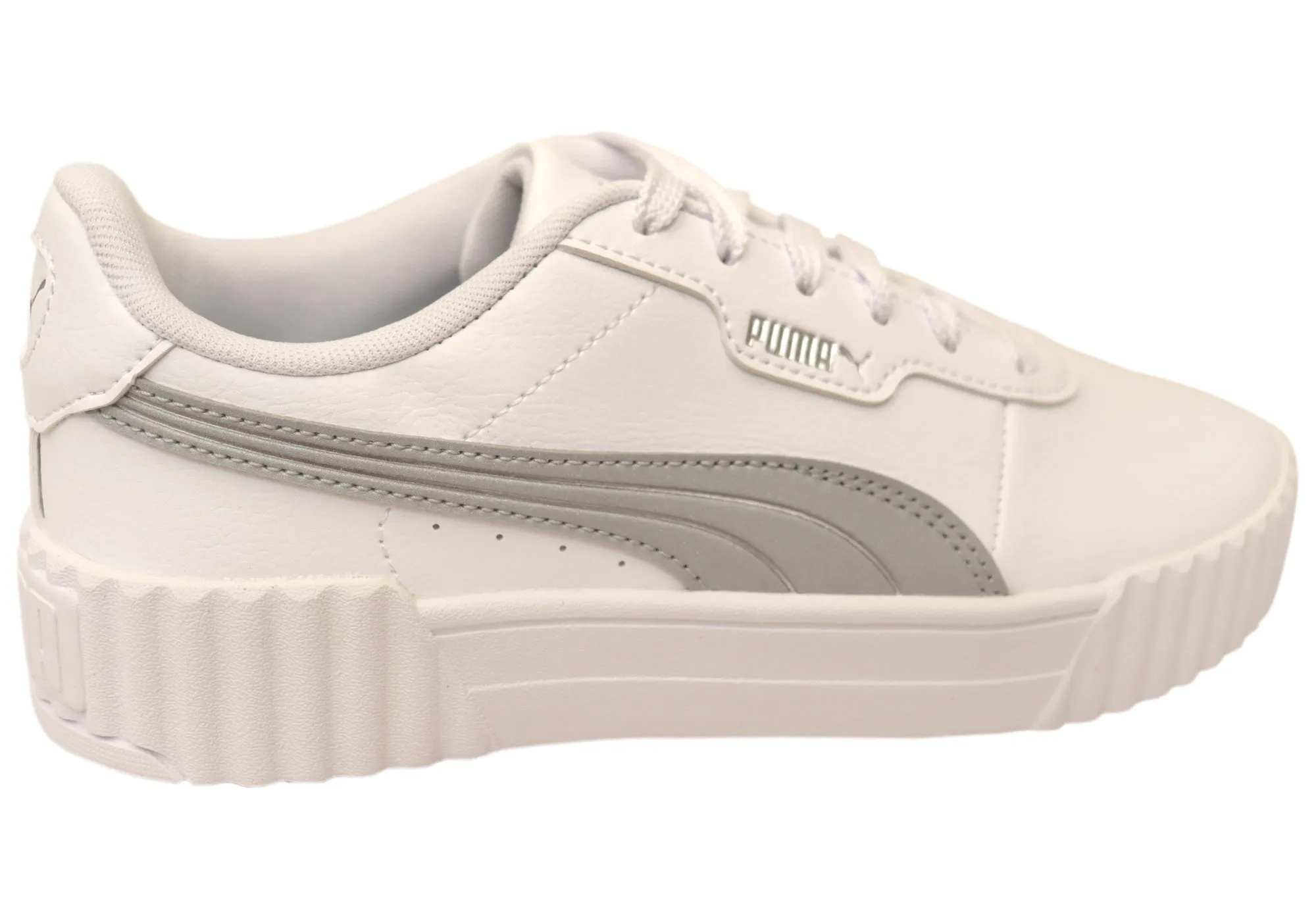 Puma Womens Carina 3.0 Aqua Metallics Comfortable Lace Up Sneakers