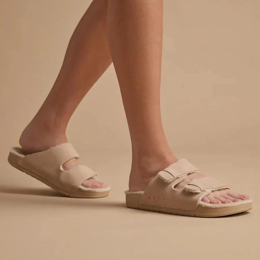 Reef Ojai Two Bar Cozy Slippers - Tan
