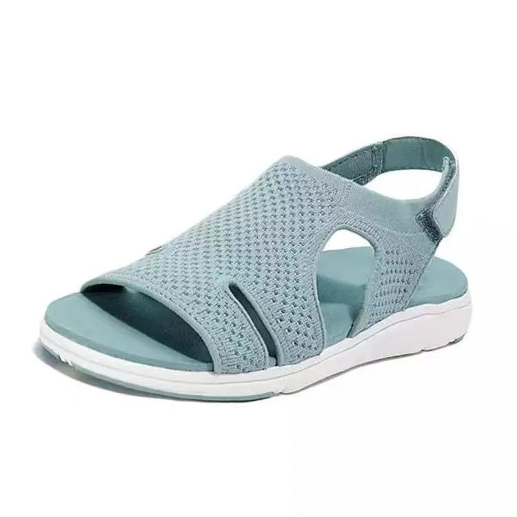 Women's flyknit velcro sport sandals stretchy lightweight outdoor sandals