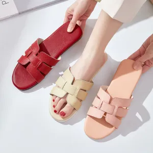 Women's Soft Bottom Cowhide Slippers